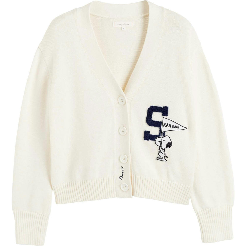 Cotton Snoopy Varsity Cardigan