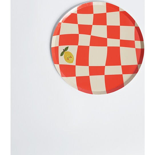 Little Chef Checkered Dinner Plates