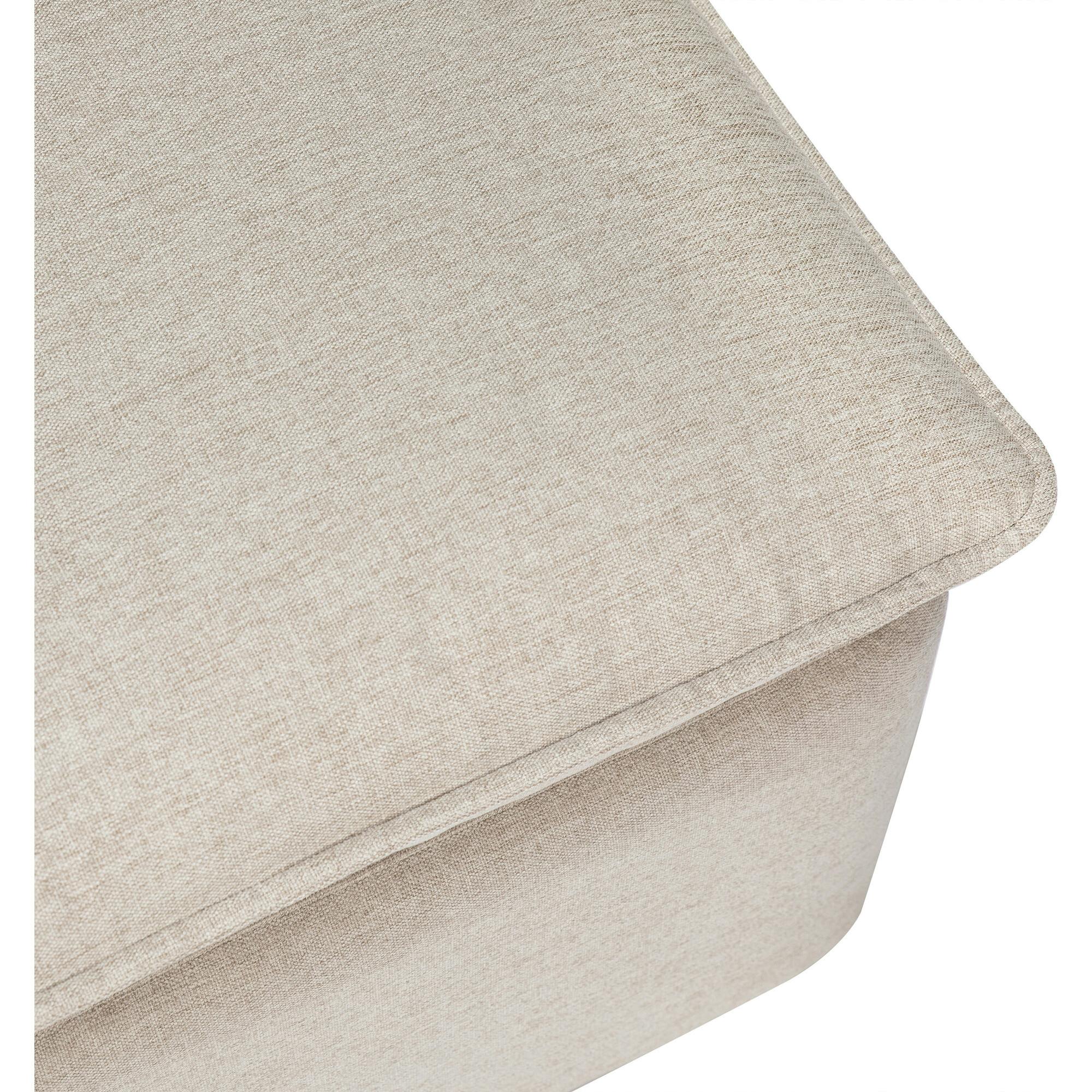 Cali Eco-Performance Fabric Storage Ottoman With USB Port
