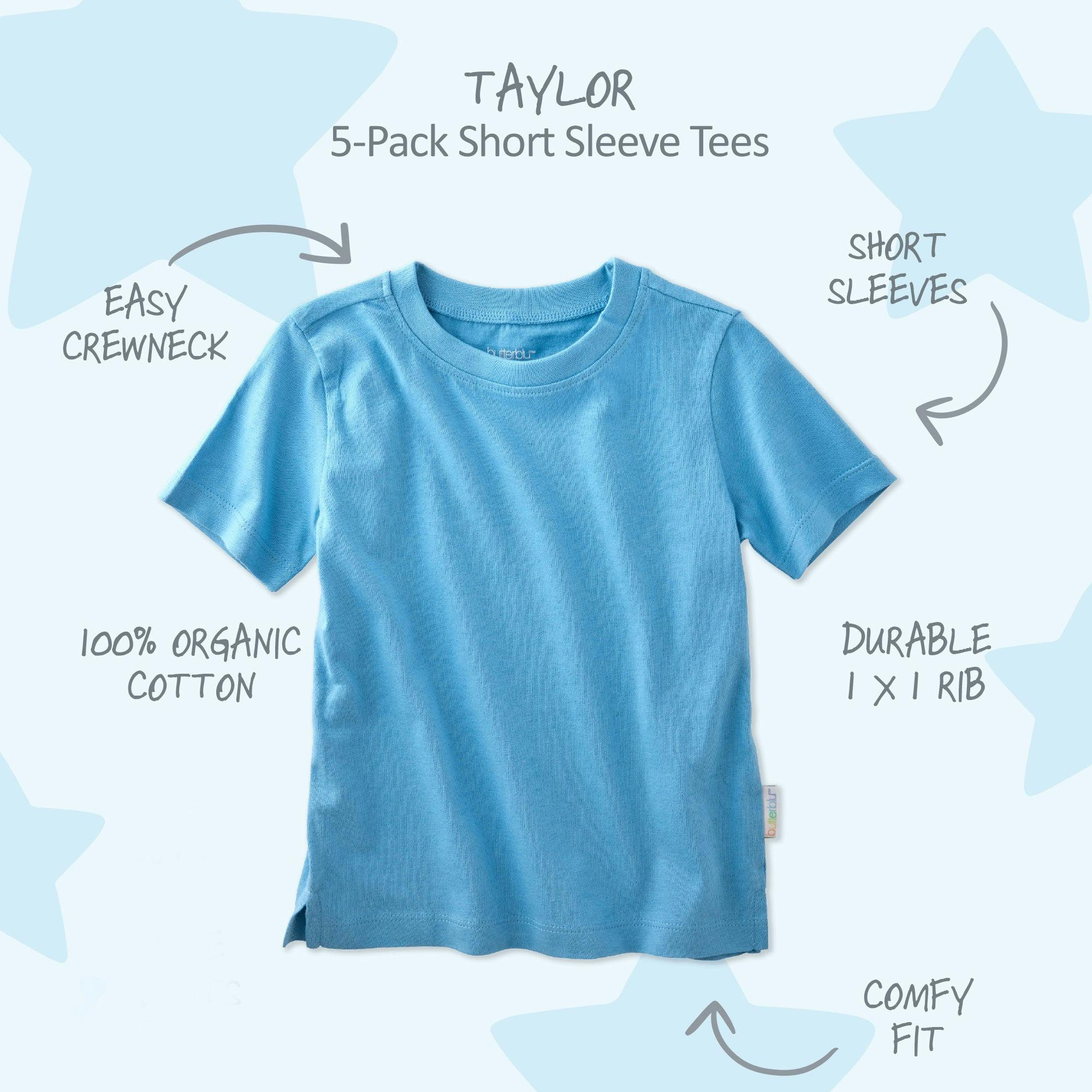 TAYLOR 5-Pack Toddler Short Sleeve T-Shirts