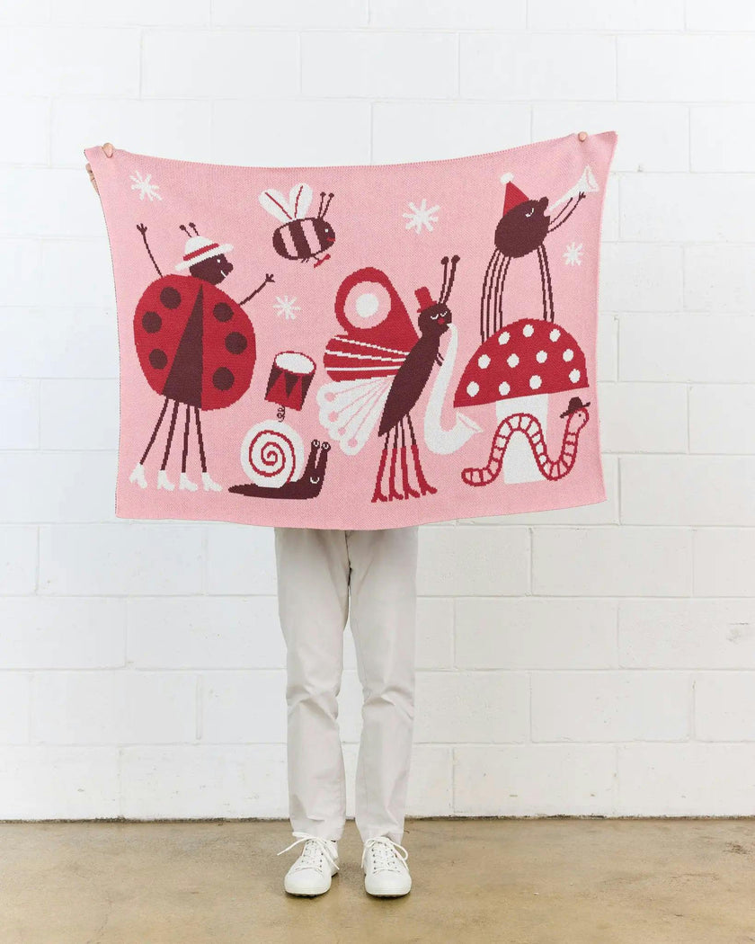 Bug Band Knit Mini Blanket
