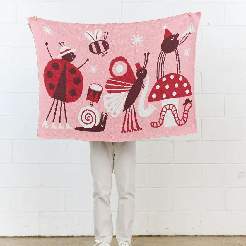 Bug Band Knit Mini Blanket