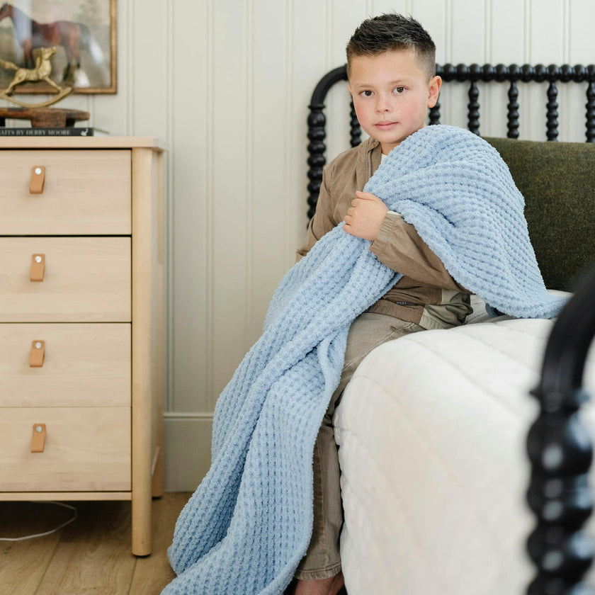 WAFFLE KNIT TODDLER BLANKETS