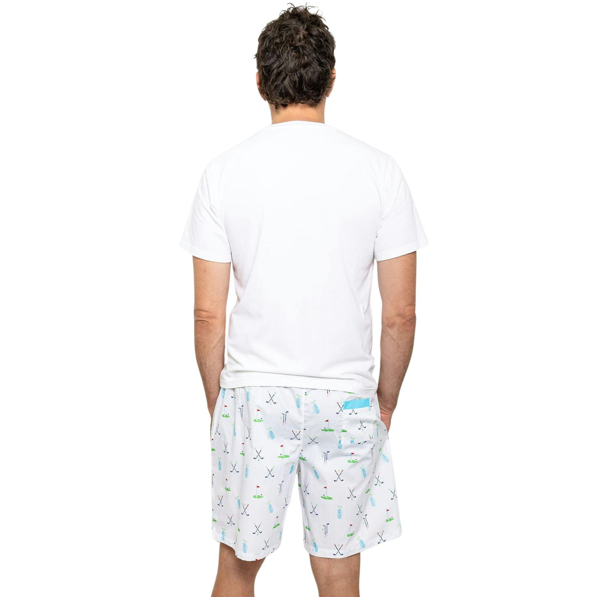 Men's Golf Sleep Shorts - Organic Cotton Poplin