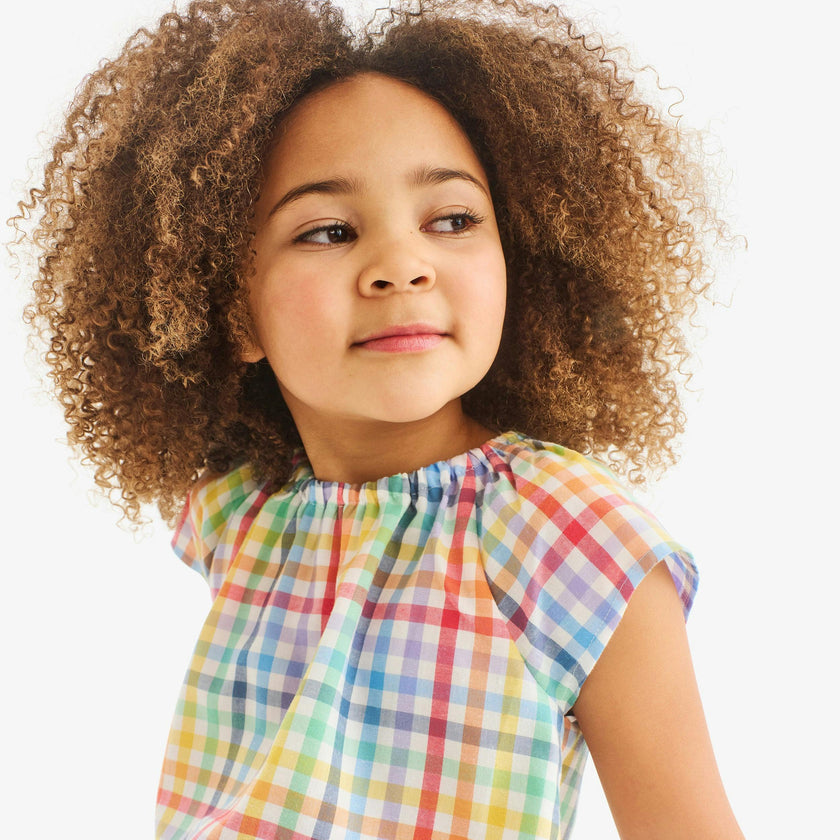 Clearance kids nightgown in rainbow plaid
