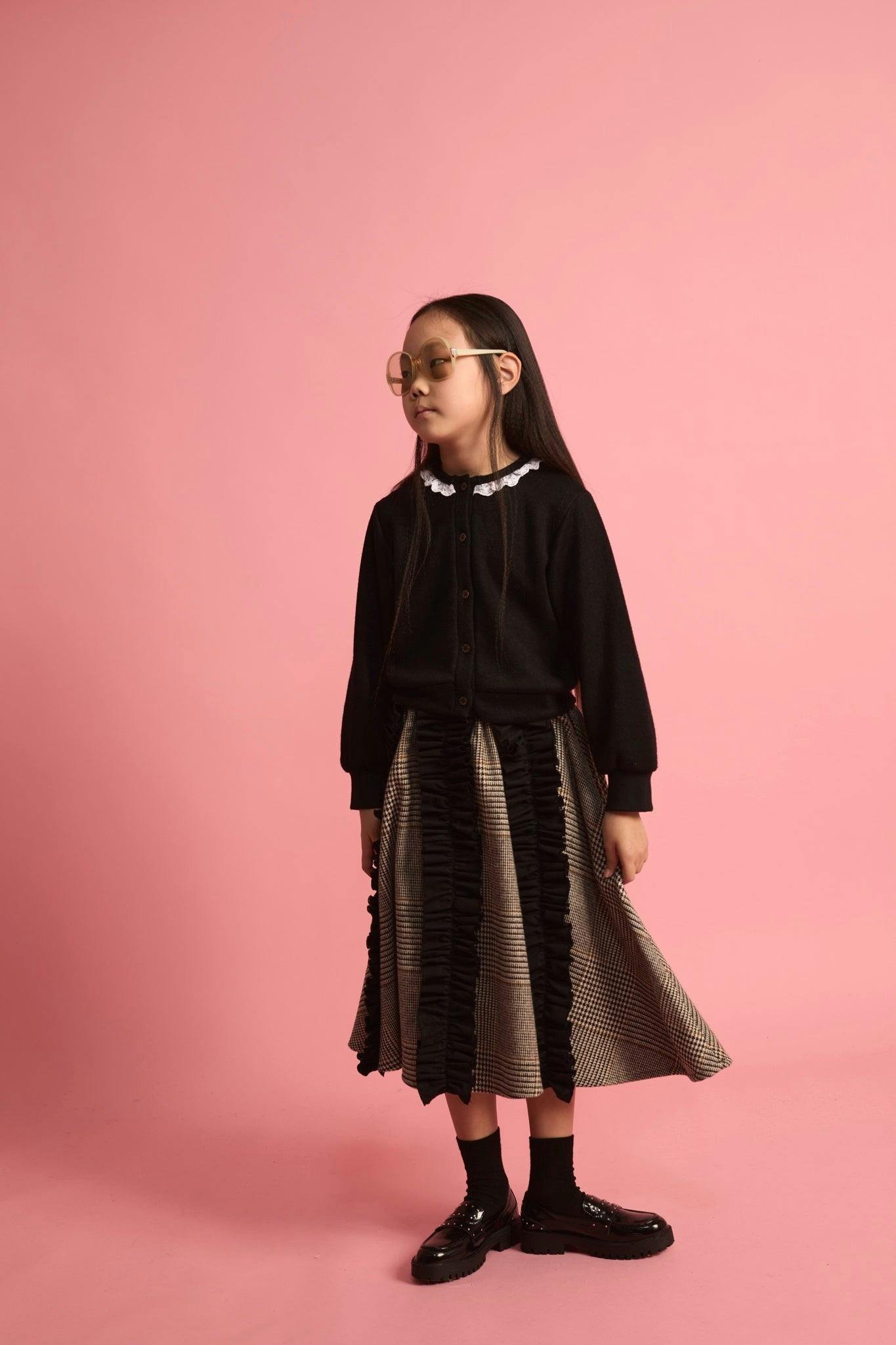 Knit Lace Cardigan Black