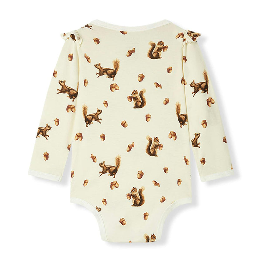 Luxe Stretch Ruffle Long Sleeve One Piece