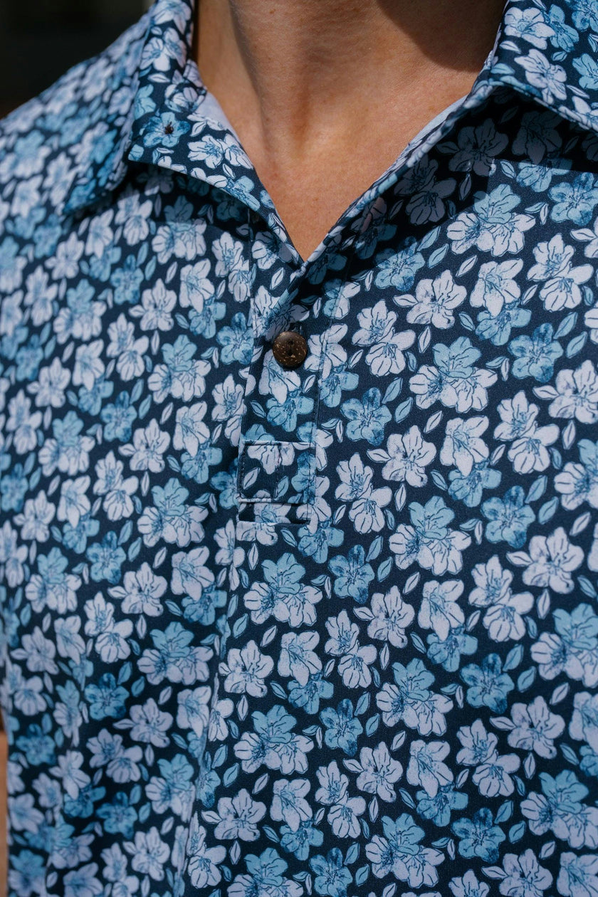 The Azaleas - Navy Golf Shirt