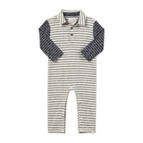 ARLINGTON Cream/Navy Arms Polo Romper