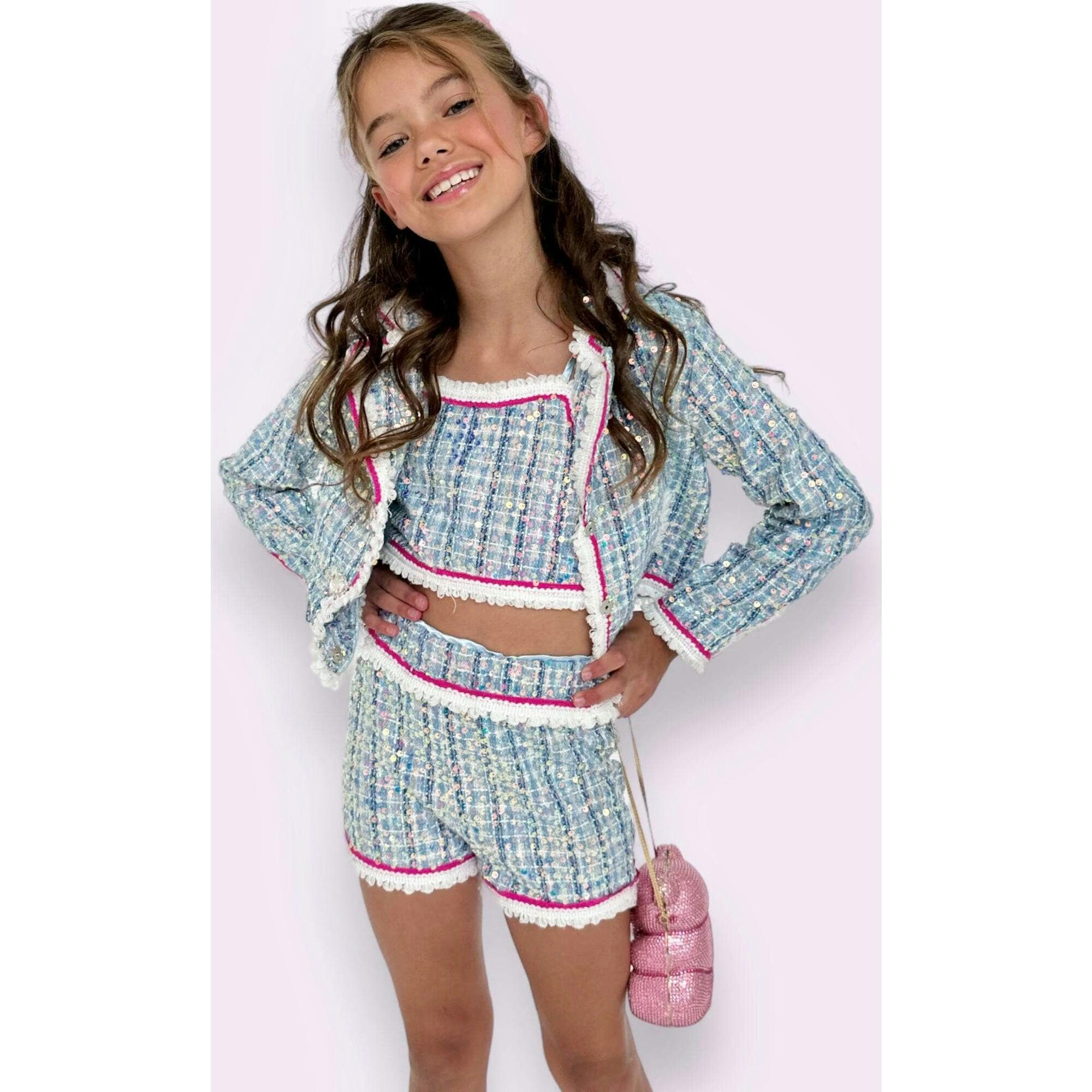 3-In-1 Plaid 3-Piece Contrast Trim Coco Suit