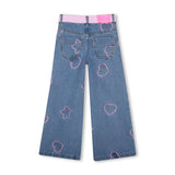 Two‑Tone Jacquard Denim Pants