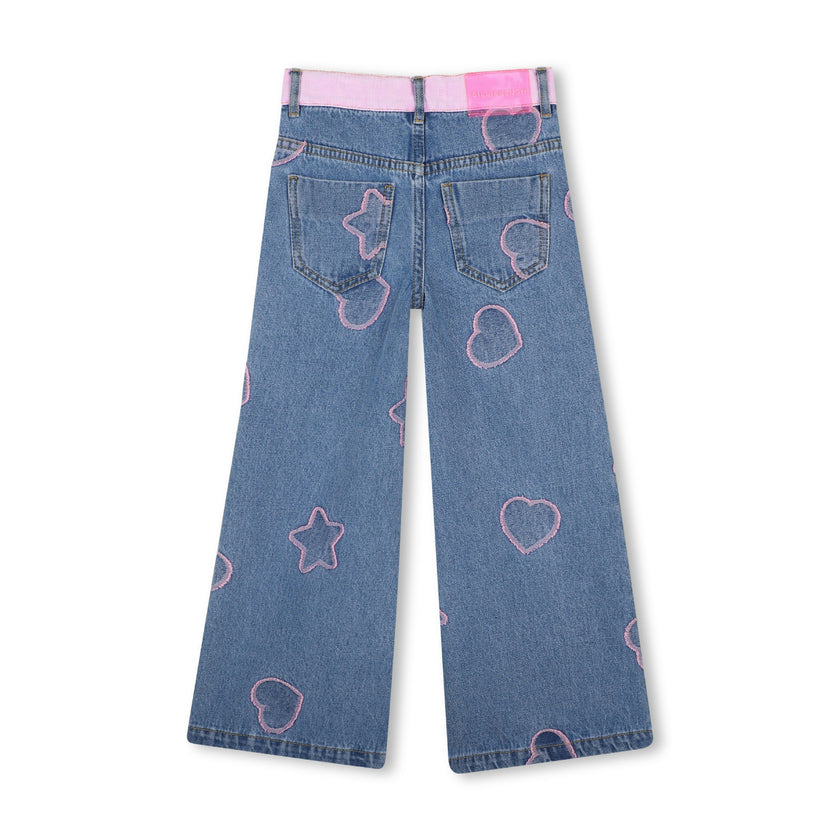 Two‑Tone Jacquard Denim Pants