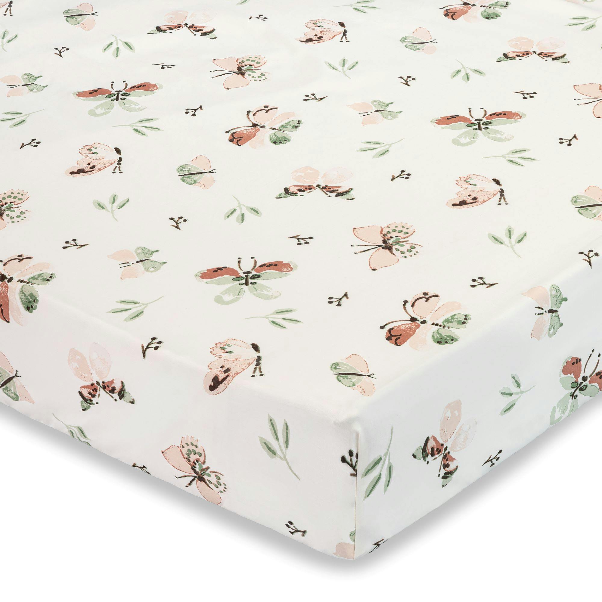 Parker Butterfly Cotton Fitted Crib Sheet
