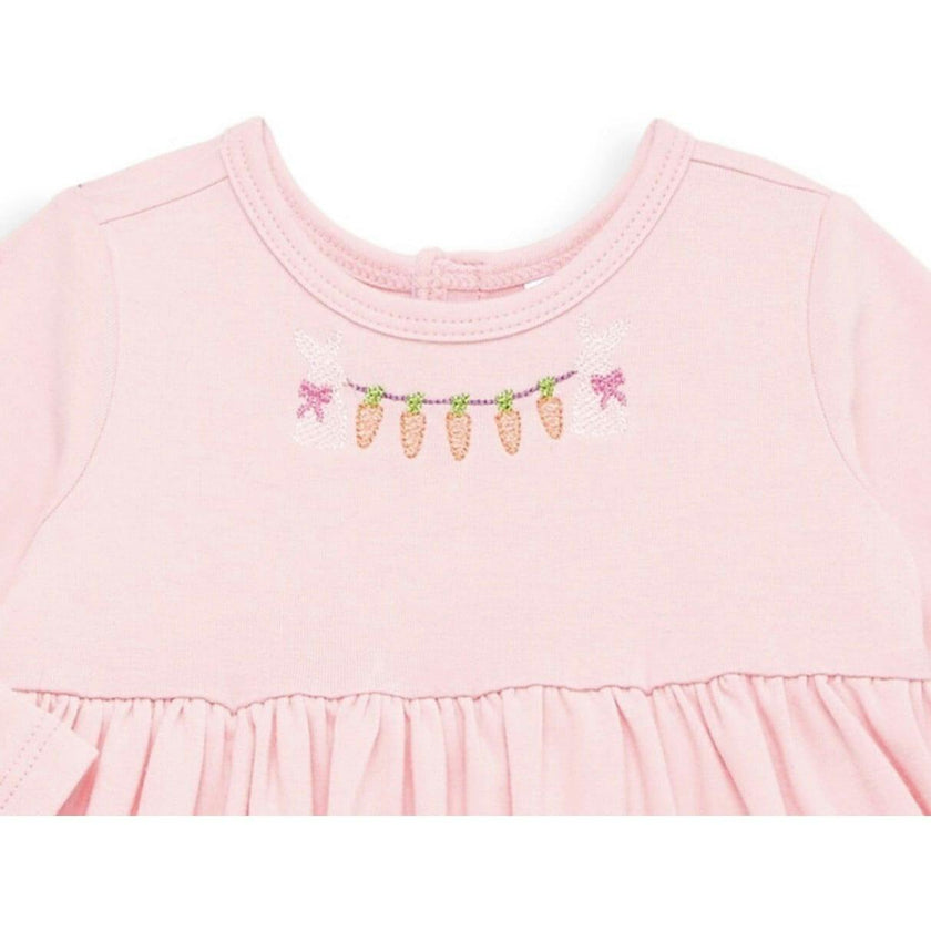 Long Sleeve Bubble Romper With Easter Embroidery