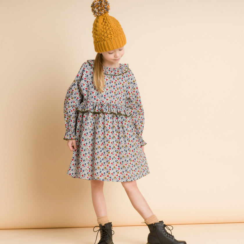 Ruffle Collar Long Sleeve Dress