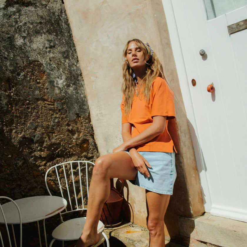 women's t-shirt – orange sun