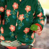 Orange Blooms Reversible Spring Jacket, Green