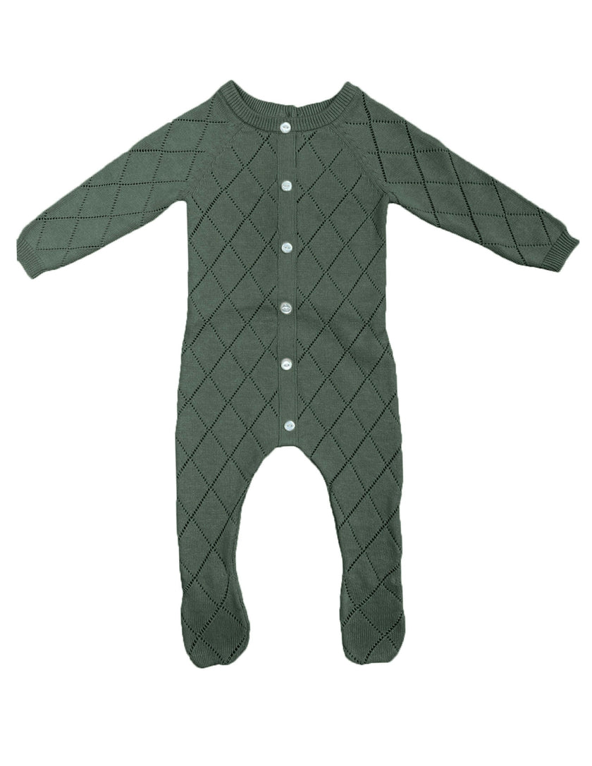 Diamond Pointelle Long Sleeve Footie