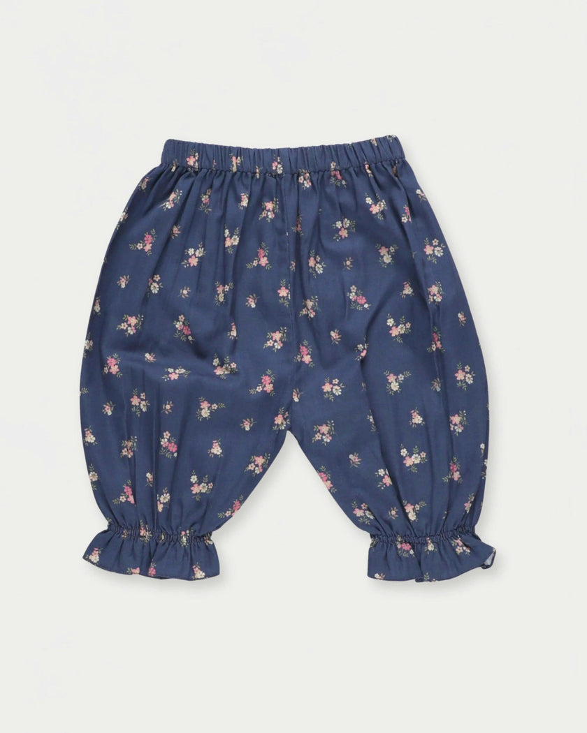 Poppy Baby Bloomer Trousers - Ditsy Bouquet Navy