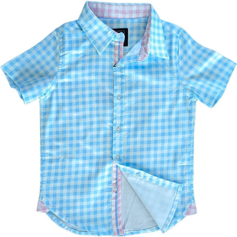 Gingham Pink Shirt in Short Sleeves
