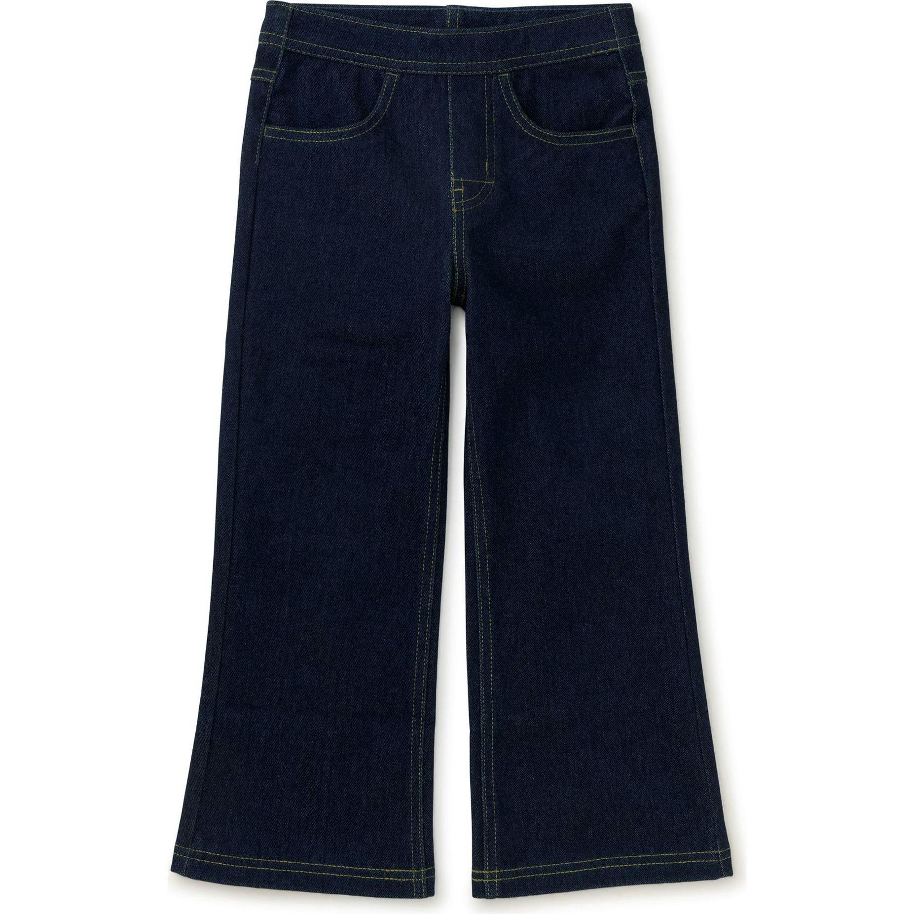 Denim-Like Flare Pants, Blue
