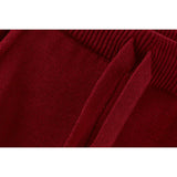Organic Cotton Knit Joggers, Red