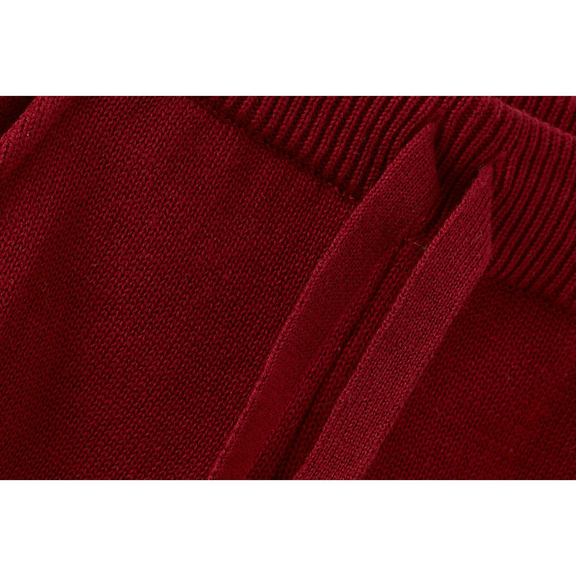 Organic Cotton Knit Joggers, Red