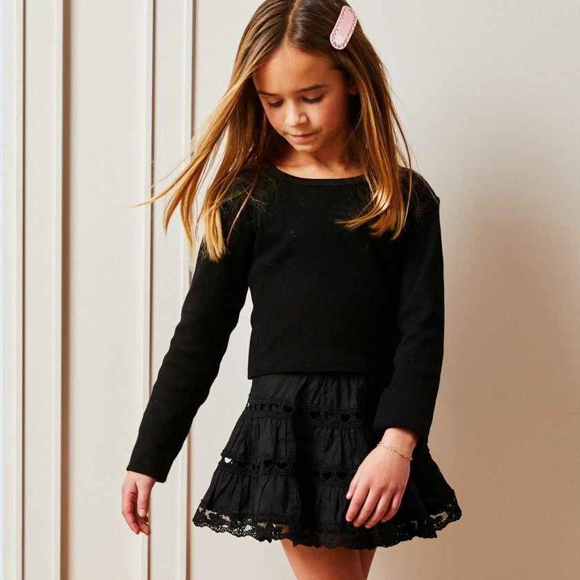 Sofia Heart Bow Lace Mini - Black 25