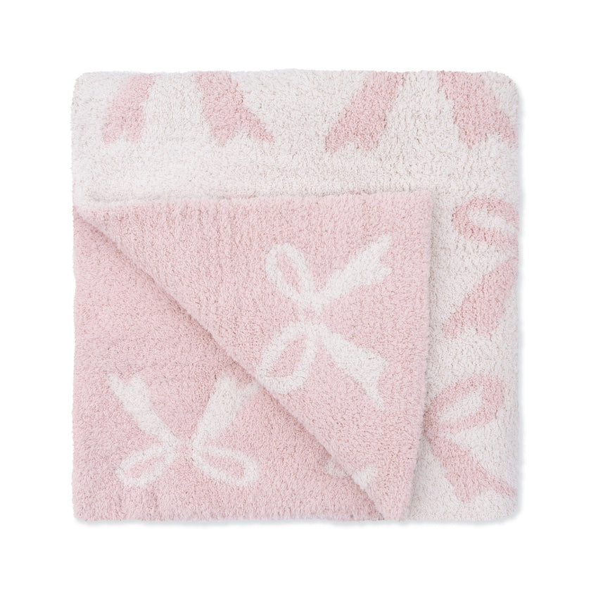 Chenille - Blush Bow Blanket