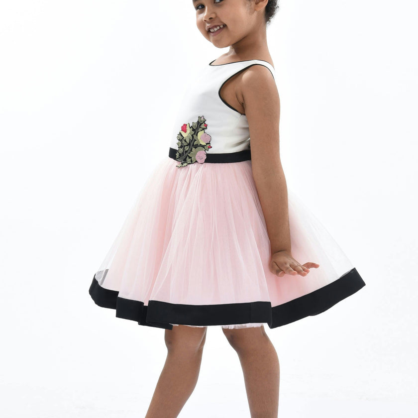 White Albany Floral Embroidered Dress