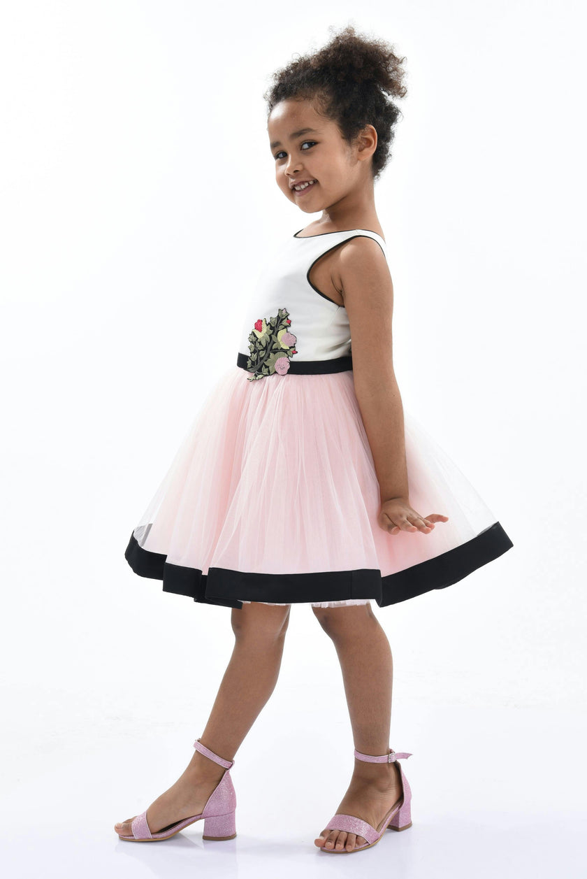 White Albany Floral Embroidered Dress