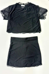 Girls 2 Piece Mesh Skirt Set