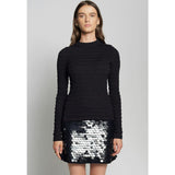 Women's Mya Open Crochet Stitch Large Sequins Mini Skirt