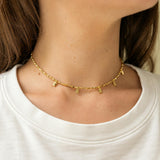 Tiny Beaded Rectangle Necklace