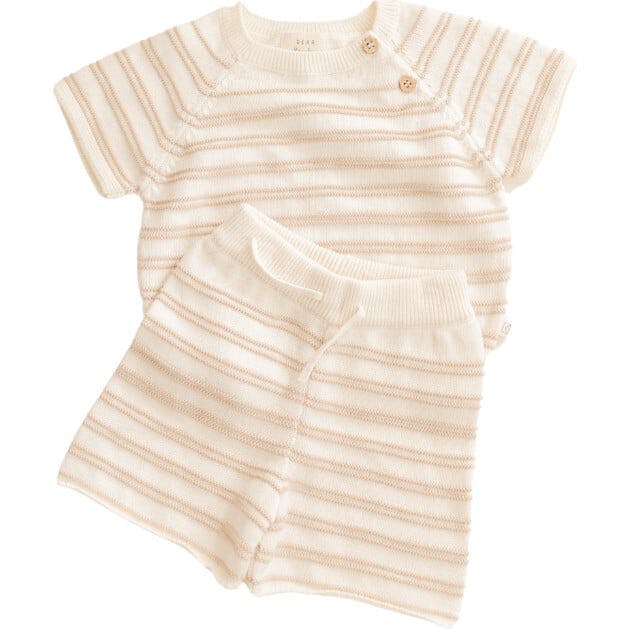 Organic Cotton Knit Stripe Short Set