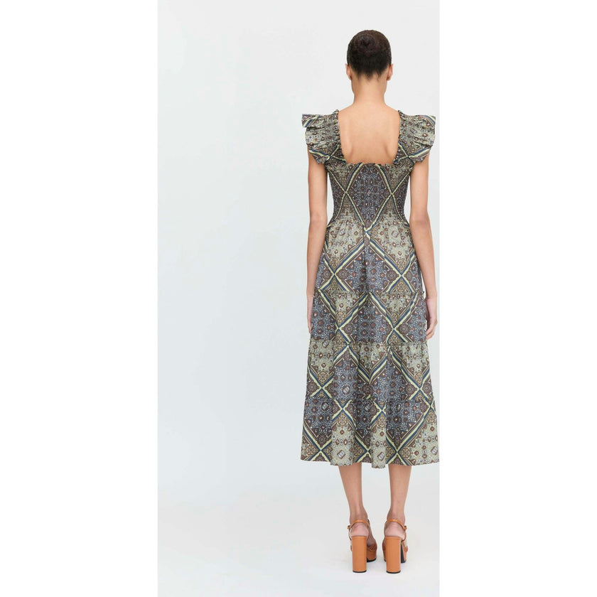 The Ellie Nap Dress - Olive Equestrian Scarf