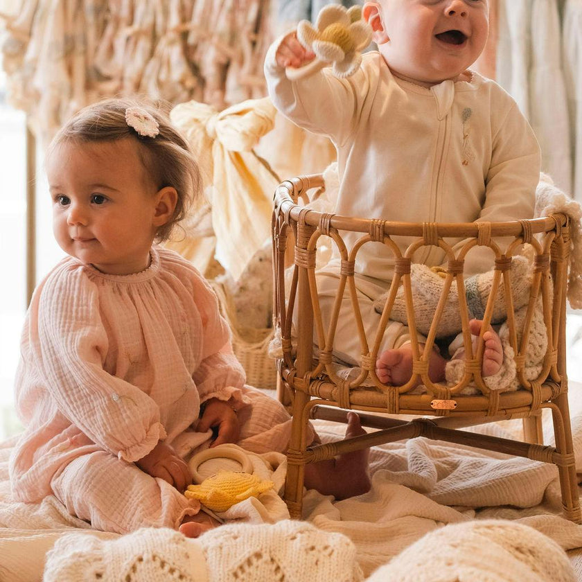 Pima Embroidered Bundle Set in Goose