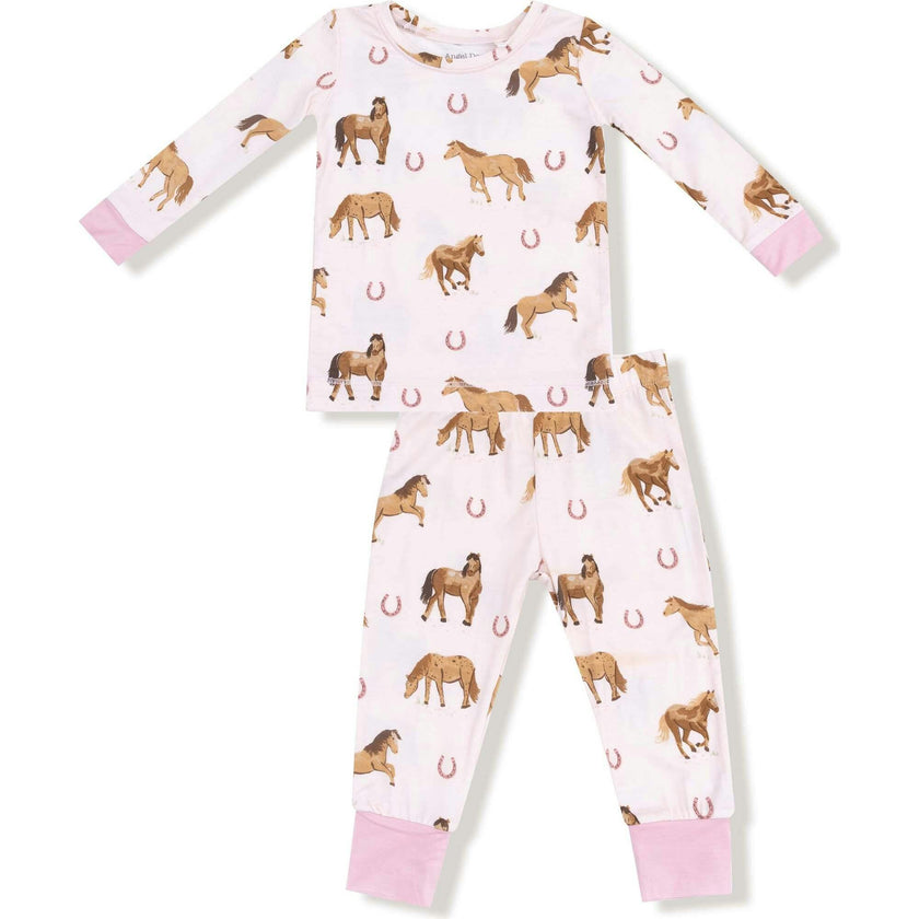 Horses - Pink - Long Sleeve Loungewear Set