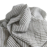 Cotton Muslin Swaddle Blanket - Grey Stripe