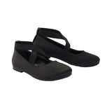 Black Satin Ballerina Flats