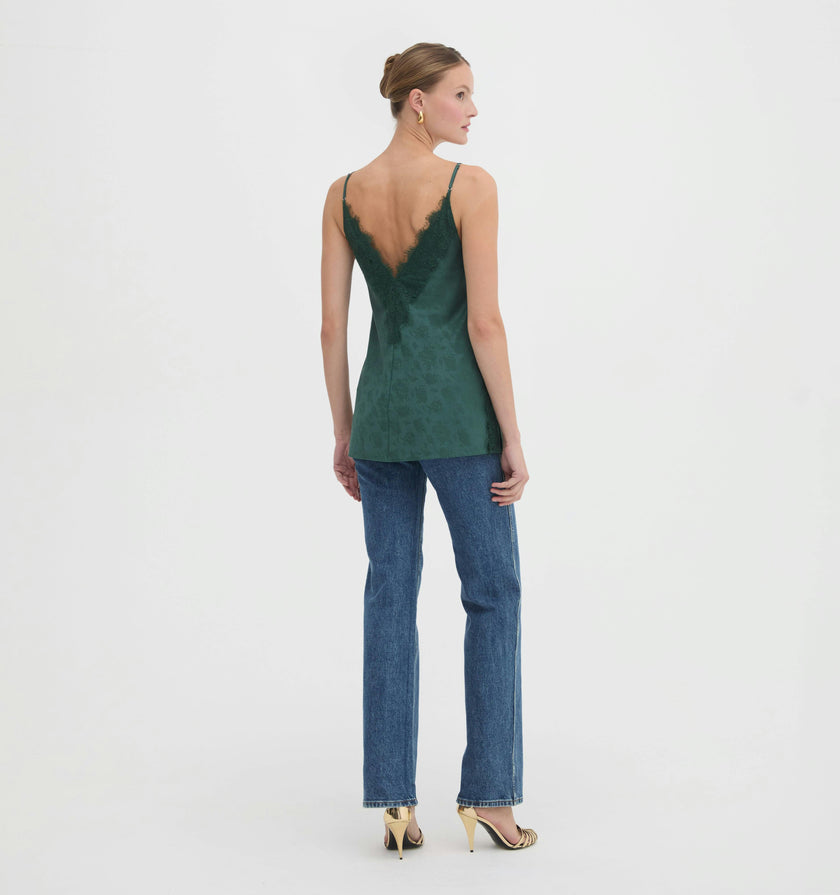 The Sylvane Top - Jadeite Floral Jacquard