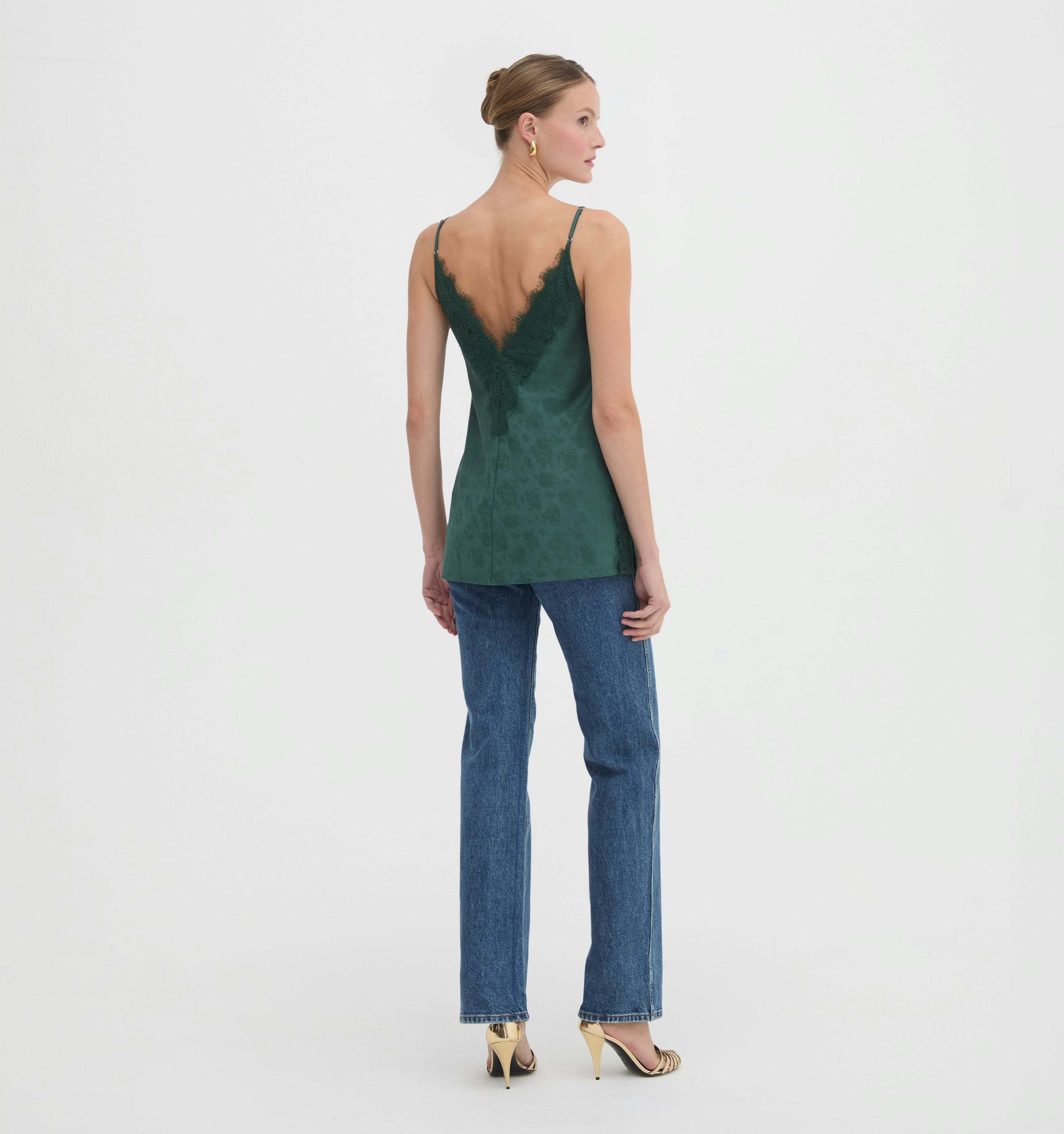 The Sylvane Top - Jadeite Floral Jacquard