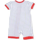 Baseball Stripe - Shortie 2 Way Zipper Romper