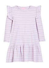 Sadie T-Shirt Dress - Lavender Sparkle Stripe