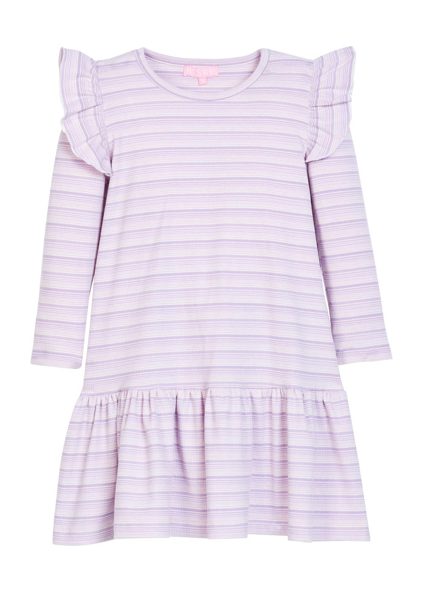 Sadie T-Shirt Dress - Lavender Sparkle Stripe