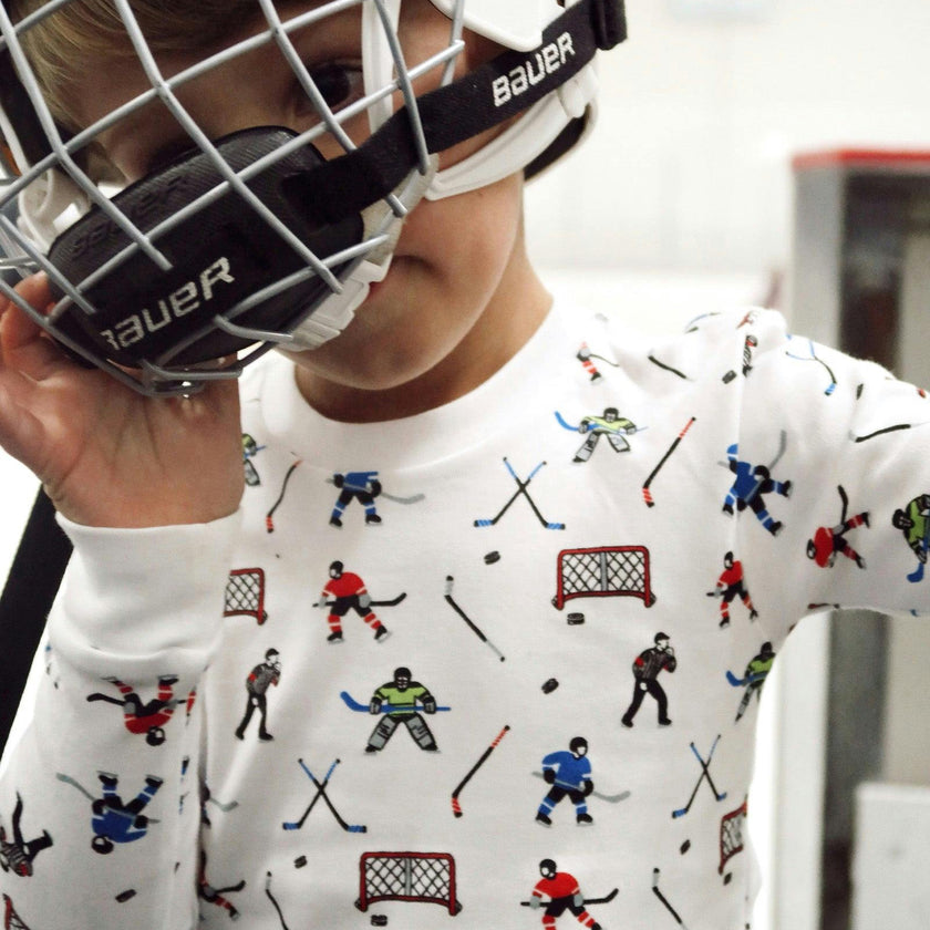 The Organic Long Sleeve Pajama Set [Hockey]