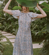 The Davina Dress - Blue Corsica Paisley