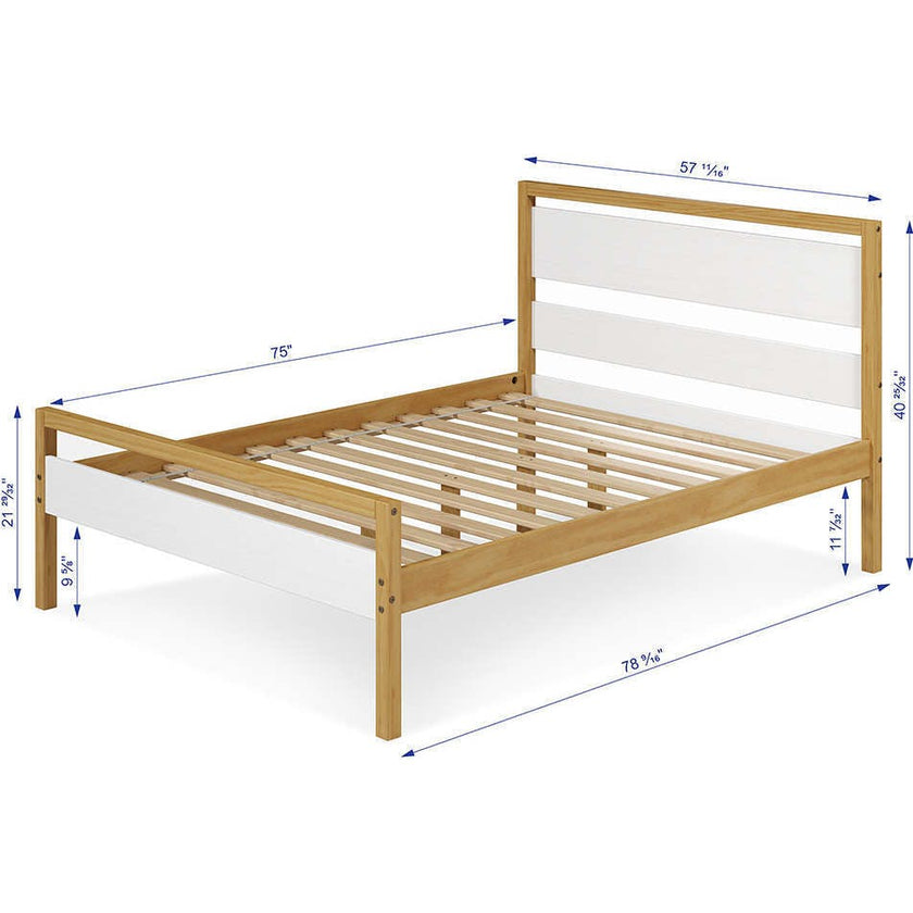 Quadra Full Bed - White & Natural