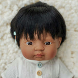 Hispanic Boy Baby Doll with Black Hair and Hearing Aid - 15"