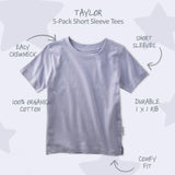 TAYLOR 5-Pack Toddler Short Sleeve T-Shirts